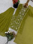 DESIGNER GEORGETTE EMBROIDERY SEQUENCE WORK TOP SHARARA WITH DUPATTA WEDDING WEAR WHOLESALE PRICE ETHNIC GARMENT (6)
