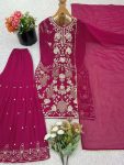DESIGNER GEORGETTE EMBROIDERY SEQUENCE WORK TOP SHARARA WITH DUPATTA WEDDING WEAR WHOLESALE PRICE ETHNIC GARMENT (3)