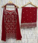 DESIGNER GEORGETTE EMBROIDERY SEQUENCE WORK WITH FANCY LATKAN WORK TOP PALAZZO WITH DUPATTA WEDDING WEAR WHOLESALE PRICE ETHNIC GARMENT (4)