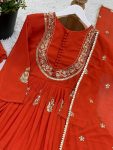DESIGNER GEORGETTE EMBROIDERY WORK GOWN BOTTOM WITH DUPATTA WEDDING WEAR WHOLESALE PRICE ETHNIC GARMENT (3)