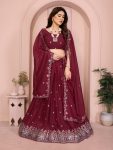 DESIGNER GEORGETTE EMBROIDERY WORK LEHENGA CHOLI WITH DUPATTA WEDDING WEAR WHOLESALE PRICE ETHNIC GARMENT (16)