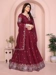 DESIGNER GEORGETTE EMBROIDERY WORK LEHENGA CHOLI WITH DUPATTA WEDDING WEAR WHOLESALE PRICE ETHNIC GARMENT (16)