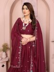 DESIGNER GEORGETTE EMBROIDERY WORK LEHENGA CHOLI WITH DUPATTA WEDDING WEAR WHOLESALE PRICE ETHNIC GARMENT (16)