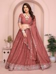 DESIGNER GEORGETTE EMBROIDERY WORK LEHENGA CHOLI WITH DUPATTA BROWN