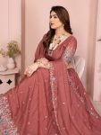 DESIGNER GEORGETTE EMBROIDERY WORK LEHENGA CHOLI WITH DUPATTA WEDDING WEAR WHOLESALE PRICE ETHNIC GARMENT (3)
