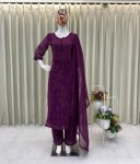 DESIGNER GEORGETTE EMBROIDERY WORK TOP BOTTOM WITH DUPATTA OFFICE WEAR WHOLESALE PRICE ETHNIC GARMENT (4)