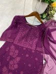 DESIGNER GEORGETTE EMBROIDERY WORK TOP BOTTOM WITH DUPATTA OFFICE WEAR WHOLESALE PRICE ETHNIC GARMENT (4)