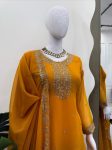 DESIGNER GEORGETTE THREAD WITH SEQUENCE WORK TOP PALAZZO WITH DUPATTA WEDDING WEAR WHOLESALE PRICE ETHNIC GARMENT (11)