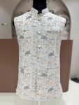 DESIGNER JACQUARD MEN,S KOTI  WHITE