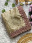 DESIGNER JIMMY CHOO SILK EMBRODIERY MULTI THREAD, CODING & SEQUENCE WORK SAREE WITH UNSTITCHED BLOUSE PARTY WEAR WHOLESALE PRICE ETHNIC GARMENT (11)