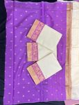 DESIGNER LICHI SILK JACQUARD WORK SAREE WITH UNSTITCHED BLOUSE FESTIVE WEAR WHOLESALE PRICE ETHNIC GARMENT (2)