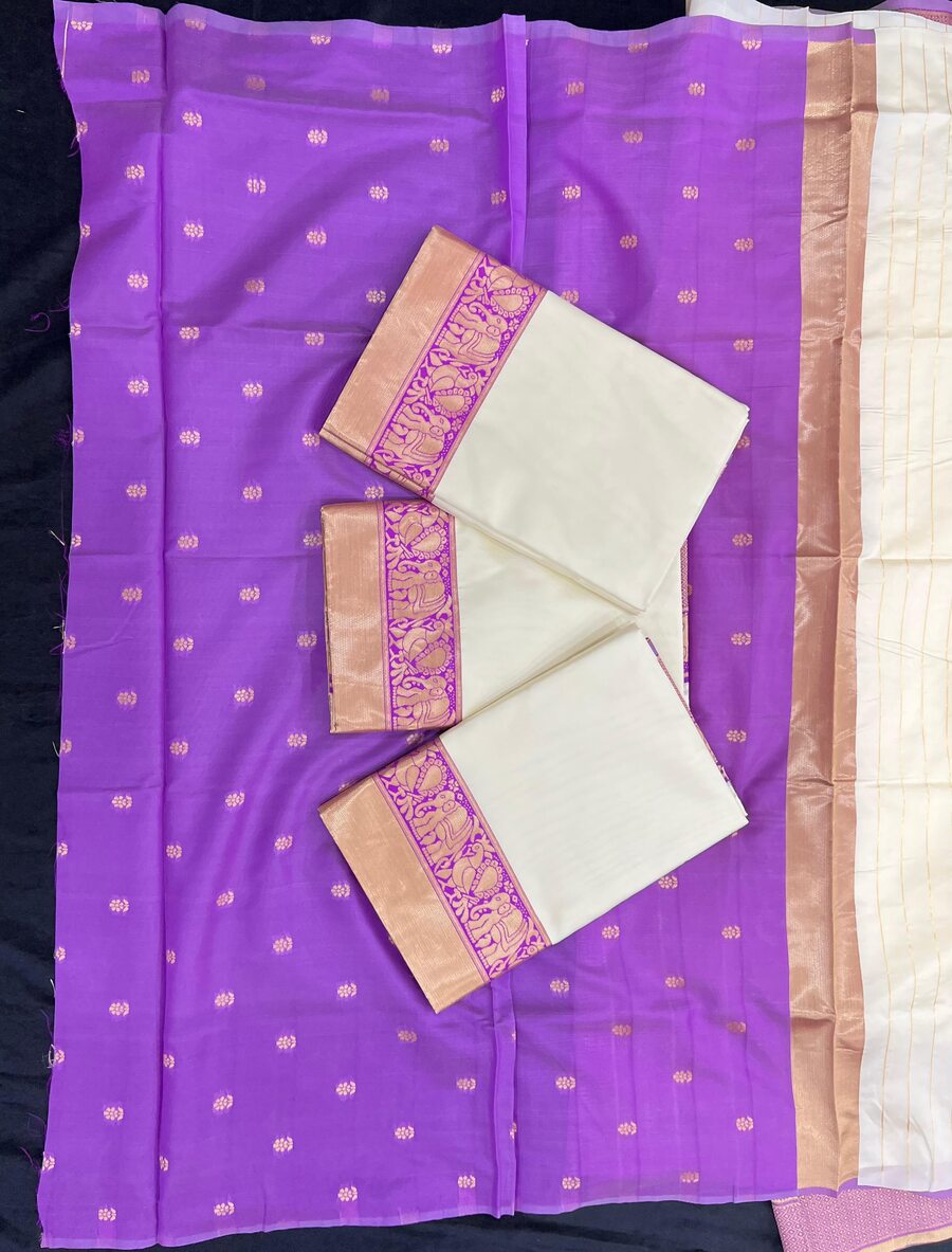 DESIGNER LICHI SILK JACQUARD WORK SAREE WITH UNSTITCHED BLOUSE FESTIVE WEAR WHOLESALE PRICE ETHNIC GARMENT (1)