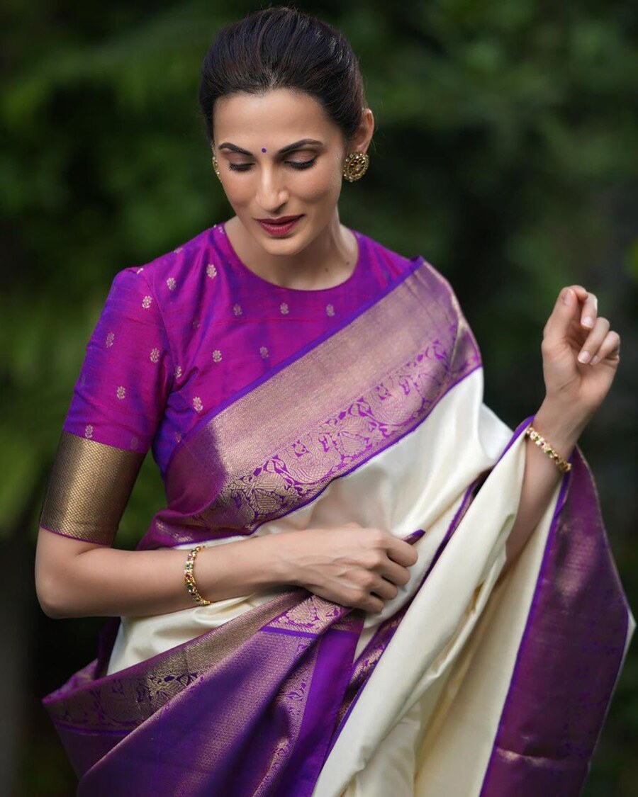 DESIGNER LICHI SILK JACQUARD WORK SAREE WITH UNSTITCHED BLOUSE FESTIVE WEAR WHOLESALE PRICE ETHNIC GARMENT (3)