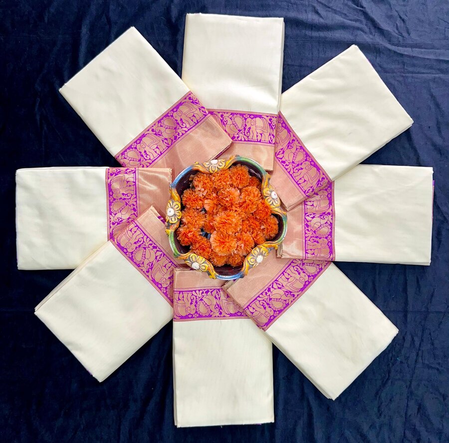 DESIGNER LICHI SILK JACQUARD WORK SAREE WITH UNSTITCHED BLOUSE FESTIVE WEAR WHOLESALE PRICE ETHNIC GARMENT (9)