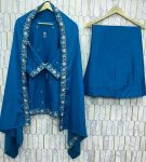 DESIGNER NATURAL CREPE EMBROIDERY SEQUENCE WITH MOTI WORK TOP PALAZZO WITH DUPATTA FESTIVE WEAR WHOLESALE PRICE ETHNIC GARMENT (3)