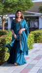 DESIGNER NATURAL CREPE EMBROIDERY SEQUENCE WITH MOTI WORK TOP PALAZZO WITH DUPATTA FESTIVE WEAR WHOLESALE PRICE ETHNIC GARMENT (3)