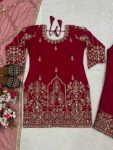 DESIGNER NATURAL CREPE SEQUENCE EMBROIDERY WORK TOP BOTTOM WITH DUPATTA FESTIVE WEAR WHOLESALE PRICE ETHNIC GARMENT (4)