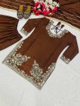 DESIGNER NATURAL CREPE SEQUENCE EMBROIDERY WORK TOP SHARARA WITH DUPATTA FESTIVE WEAR WHOLESALE PRICE ETHNIC GARMENT (6)