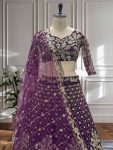 DESIGNER NET EMBROIDERY SEQUENCE DESIGN WORK LEHENGA CHOLI WITH DUPATTA WEDDING WEAR WHOLESALE PRICE ETHNIC GARMENT (1)