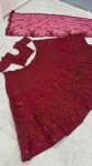 DESIGNER NET THREAD , DORI , SEQUENCE & PEARL BEADS WORK LEHENGA CHOLI WITH DUPATTA RECEPTION WEAR WHOLESALE PRICE ETHNIC GARMENT (2)
