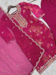 DESIGNER ORGANZA DIGITAL PRINTED EMBROIDERY CODING SEQUENCE WORK TOP BOTTOM WITH DUPATTA FESTIVAL WEAR WHOLESALE PRICE ETHNIC GARMENT (2)