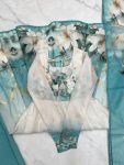 DESIGNER ORGANZA SILK PRINT WORK WITH ZARI FLOWER OUTING WORK GOWN BOTTOM WITH DUPATTA PARTY WEAR WHOLESALE PRICE ETHNIC GARMENT (3)