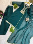 DESIGNER RANGOLI SILK EMBROIDERY WITH REAL MIRROR WORK TOP PATIYALA WITH DUPATTA FESTIVE WEAR WHOLESALE PRICE ETHNIC GARMENT (3)