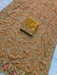 DESIGNER RANGOLI SILK EMBROIDERY WORK SAREE WITH UNSTITCHED BLOUSE WEDDING WEAR WHOLESALE PRICE ETHNIC GARMENT (2)