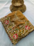 DESIGNER RANGOLI SILK EMBROIDERY WORK SAREE WITH UNSTITCHED BLOUSE WEDDING WEAR WHOLESALE PRICE ETHNIC GARMENT (2)