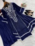 DESIGNER RAYON COTTON THREAD WITH REAL MIRROR OUTING WITH FANCY LACE BORDER WORK KURTI PALAZZO SET FESTIVE WEAR WHOLESALE PRICE ETHNIC GARMENT (2)
