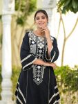 DESIGNER RAYON COTTON THREAD WITH REAL MIRROR OUTING WITH FANCY LACE BORDER WORK KURTI PALAZZO SET FESTIVE WEAR WHOLESALE PRICE ETHNIC GARMENT (6)
