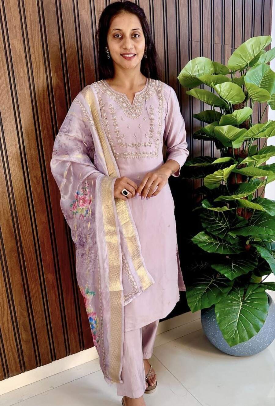 DESIGNER ROMAN COTTON MOTI HANDWORK WITH ZARI EMBROIDERY WORK TOP BOTTOM WITH DUPATTA FESTIVE WEAR WHOLESALE PRICE ETHNIC GARMENT (2)