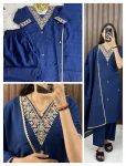 DESIGNER ROMAN COTTON MOTI HANDWORK WITH ZARI EMBROIDERY WORK TOP BOTTOM WITH DUPATTA FESTIVE WEAR WHOLESALE PRICE ETHNIC GARMENT (5)
