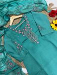 DESIGNER ROMAN SILK HAND WORK & EMBROIDERY WORK TOP BOTTOM WITH DUPATTA FESTIVE WEAR WHOLESALE PRICE ETHNIC GARMENT (8)