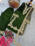 DESIGNER SEQUENCE AND ZARI EMBROIDERY WITH PEARL AND DIAMOND HANDWORK TOP PALAZZO WITH DUPATTA FESTIVE WEAR WHOLESALE PRICE ETHNIC GARMENT (2)