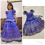 DESIGNER SILK WEAVING WITH EMBROIDERY CUTWORK BORDER WORK KID’S TOP WITH LEHENGA FESTIVE WEAR WHOLESALE PRICE ETHNIC GARMENT (8)