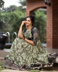 DESIGNER SOFT SILK FLORAL PRINT WITH JACQUARD BORDER WORK GOWN FESTIVE WEAR WHOLESALE PRICE ETHNIC GARMENT (6)