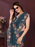 DESIGNER STAR GEORGETTE EMBROIDERY CUTWORK WORK LACE BORDER WORK SAREE WITH UNSTITCHED BLOUSE PARTY WEAR WHOLESALE PRICE ETHNIC GARMENT (15)