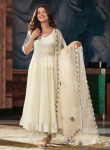 DESIGNER VHICHITRA SILK SEQUENCE EMBROIDERY WORK TOP BOTTOM WITH DUPATTA WHITE