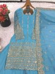 DESIGNER VICHITRA SILK EMBROIDERY SEQUENCE WORK TOP PALAZZO WITH DUPATTA WEDDING WEAR WHOLESALE PRICE ETHNIC GARMENT (3)