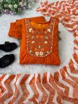 DESIGNER VISCOSE MUSLIN SILK EMBROIDERY WORK GOWN BOTTOM WITH DUPATTA FESTIVE WEAR WHOLESALE PRICE ETHNIC GARMENT (2)