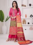 FABULOUS CHINON SILK EMBROIDERY SEQUENCE WORK  KURTI PALAZZO WITH DUPATTA RANI