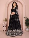 FABULOUS GEORGETTE EMBROIDERY WORK LEHENGA CHOLI WITH DUPATTA WEDDING WEAR WHOLESALE PRICE ETHNIC GARMENT (9)