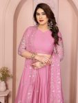 FABULOUS GEORGETTE EMBROIDERY WORK LEHENGA CHOLI WITH DUPATTA WEDDING WEAR WHOLESALE PRICE ETHNIC GARMENT (18)