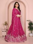 FABULOUS GEORGETTE EMBROIDERY WORK LEHENGA CHOLI WITH DUPATTA WEDDING WEAR WHOLESALE PRICE ETHNIC GARMENT (3)