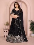 FABULOUS GEORGETTE EMBROIDERY WORK LEHENGA CHOLI WITH DUPATTA WEDDING WEAR WHOLESALE PRICE ETHNIC GARMENT (9)