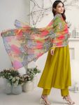 FABULOUS ROMAN PLAIN WORK ANARKALI GOWN BOTTOM WITH DIGITAL PRINTED DUPATTA FESTIVE WEAR WHOLESALE PRICE ETHNIC GARMENT (4)