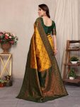 FANCY BANARASI SILK WEAVING WORK SAREE WITH UNSTITCHED BLOUSE FESTIVE WEAR WHOLESALE PRICE ETHNIC GARMENT (11)