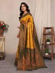 FANCY BANARASI SILK WEAVING WORK SAREE WITH UNSTITCHED BLOUSE FESTIVE WEAR WHOLESALE PRICE ETHNIC GARMENT (11)