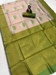 FANCY BANARASI SILK WEAVING WORK SAREE WITH UNSTITCHED BLOUSE GREEN